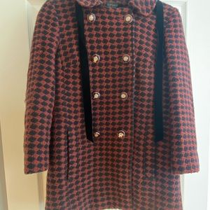 Topshop Black and Red Jacket with Velvet Bow Detail